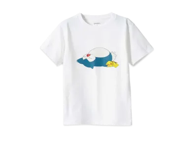 graniph x Pokemon Pikachu & Snorlax Kids T-Shirt "White"