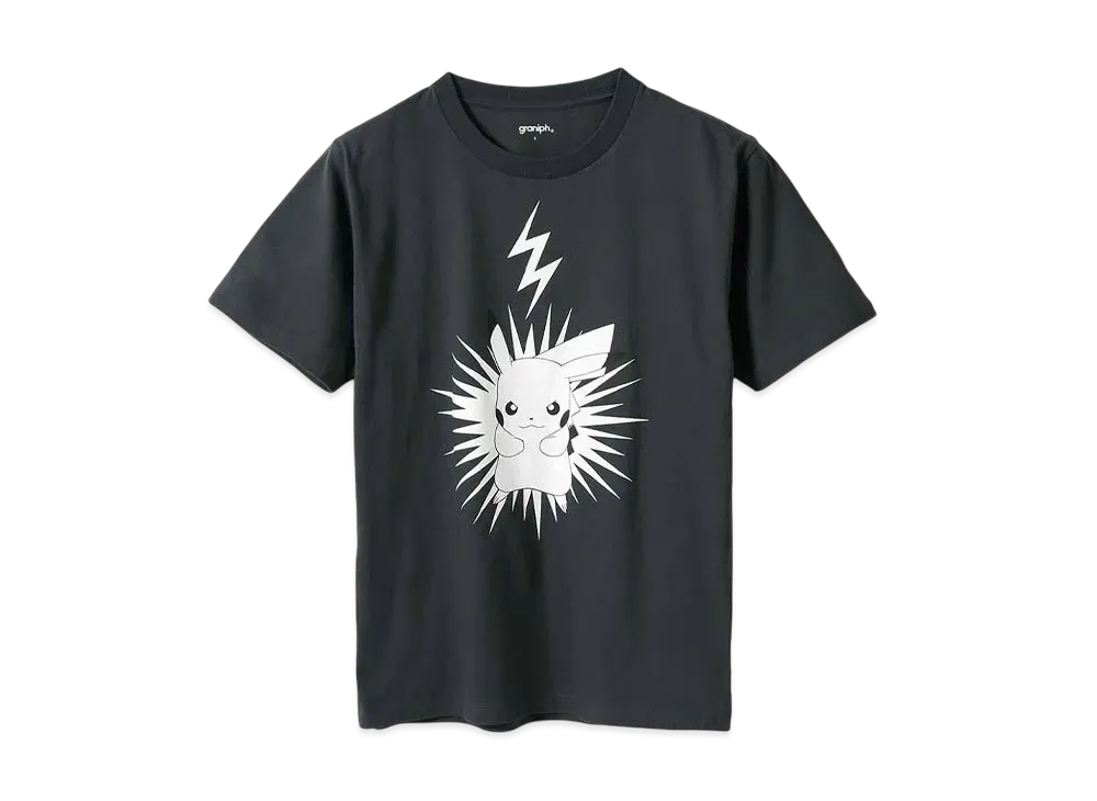 graniph x Pokemon Pikachu Lightning T-Shirt "Sumikuro"