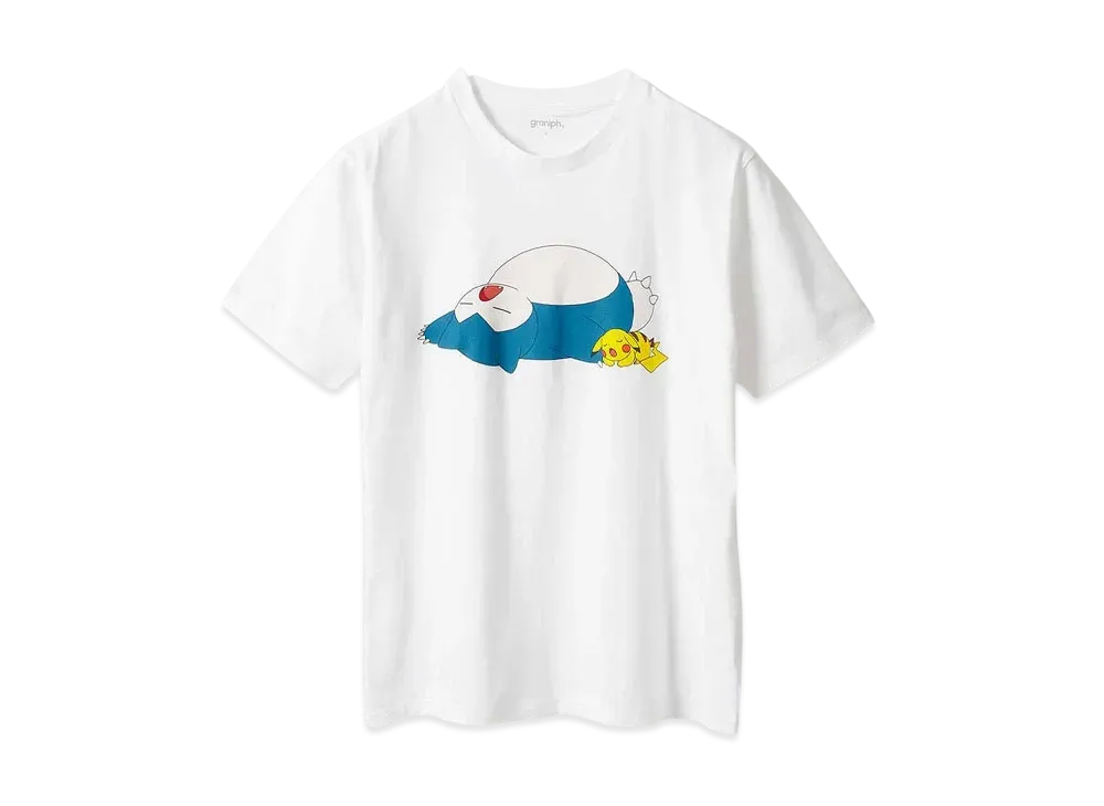 graniph x Pokemon Pikachu & Snorlax T-Shirt "White"