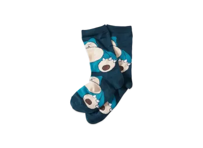 graniph x Pokemon Snorlax Pattern Middle Socks "Dark Green"