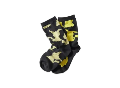 graniph x Pokemon Pikachu & Mimikkyu Middle Socks "Sumikuro"