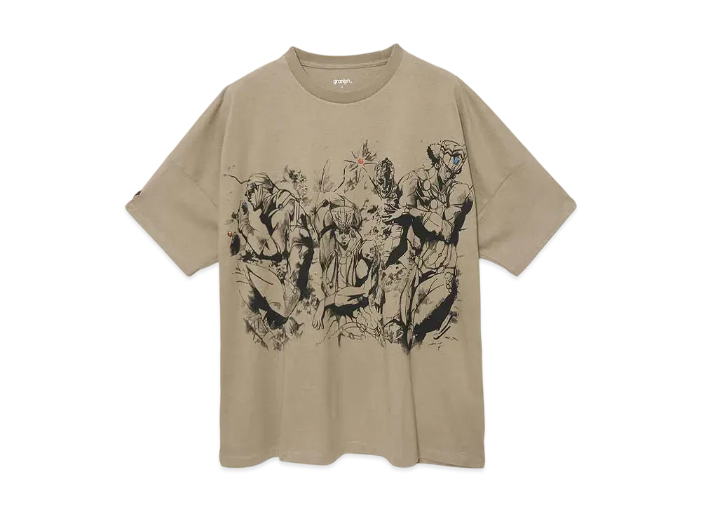 graniph x JOJO'S BIZARRE ADVENTURE Pillar Man Super Wide Silhouette T-Shirt "Beige"