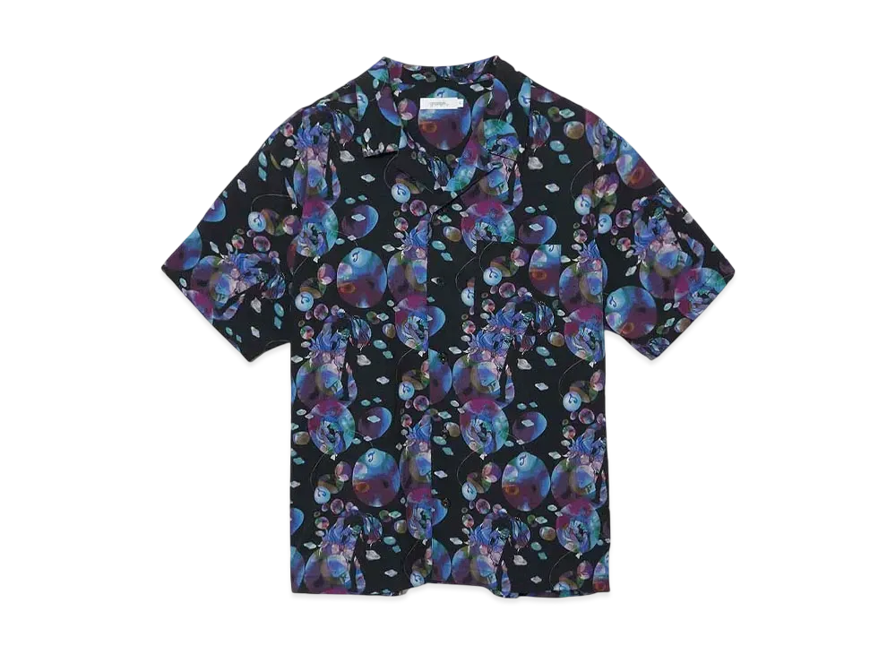 graniph x JOJO'S BIZARRE ADVENTURE Ripple Clan Open Collar Shirt "Black"