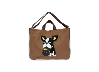 graniph x JOJO'S BIZARRE ADVENTURE Iggy 2-Way Tote Bag "Brown"