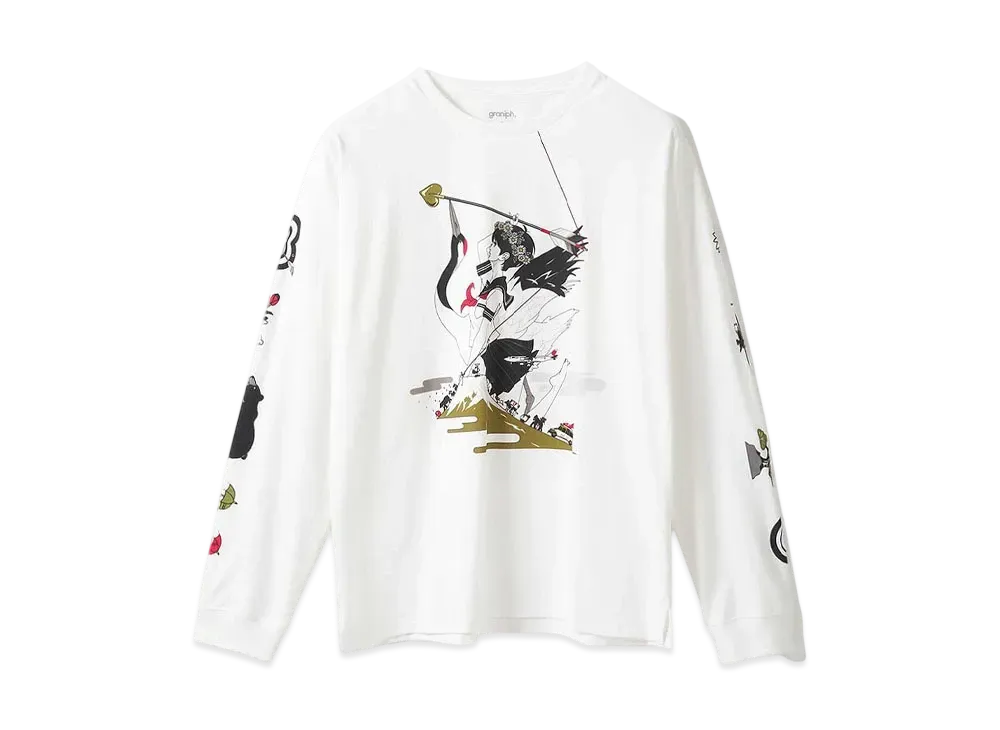 graniph x Yusuke Nakamura Bow Of The Heart Long Sleeved T-Shirt "White"