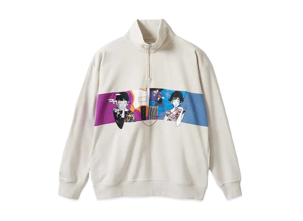 graniph x Yusuke Nakamura Connected Fleece Half Zip Sweatshirt "Ivory"