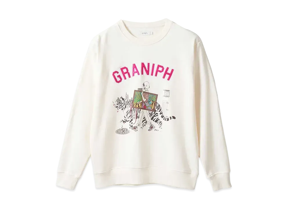 graniph x Yusuke Nakamura Fleece Sweatshirt "White"
