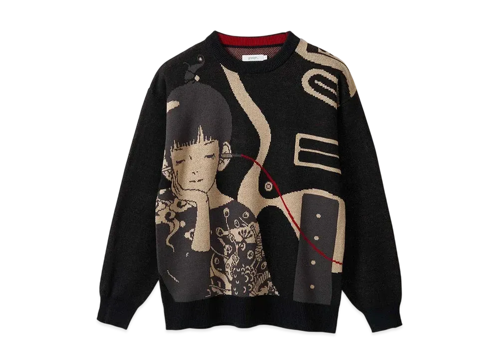 graniph x Yusuke Nakamura Re:Connect Washable Jacquard Knit "Black"