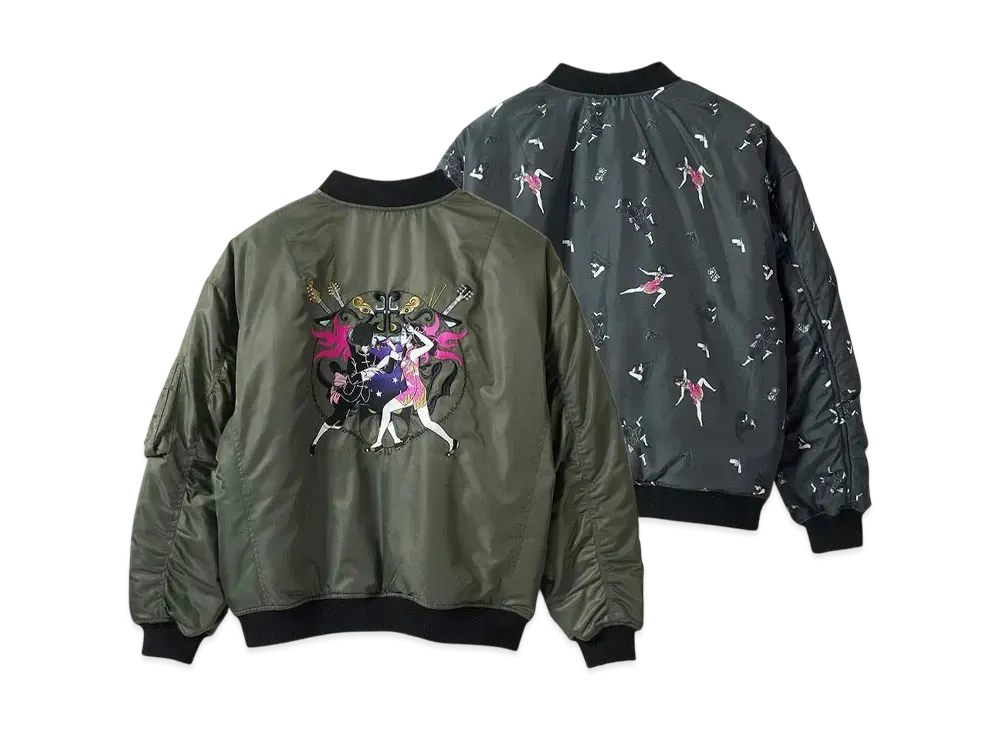 graniph x Ayako Ishiguro Biker Cat MA-1 