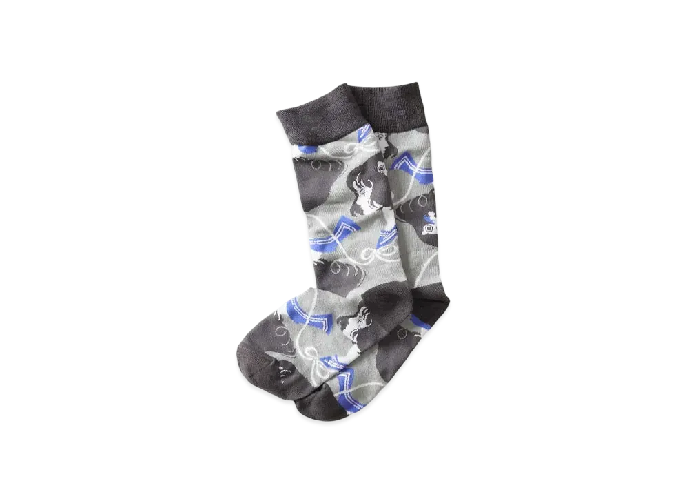 graniph x Yusuke Nakamura Akashi San Pattern Long Socks "Gray"