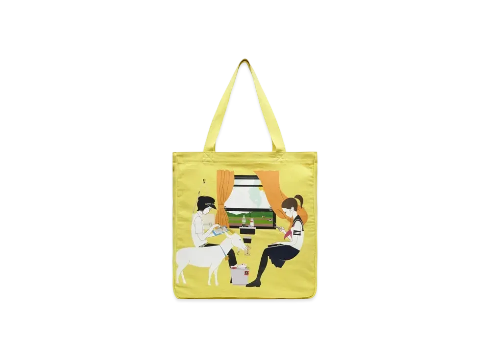 graniph x Yusuke Nakamura Goat Square Tote Bag "Yellow"