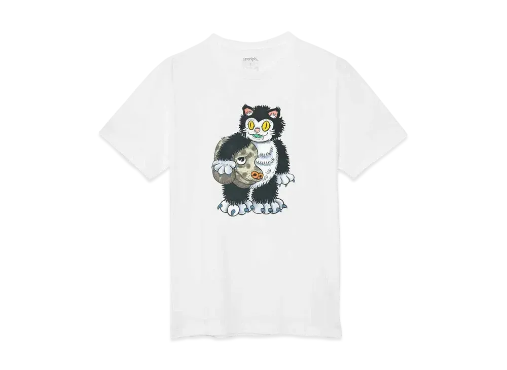 graniph x Ayako Ishiguro Cat Headwear 2 T-Shirt "White"