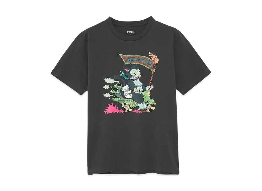 graniph x Ayako Ishiguro Biker Cat T-Shirts "Sumikuro"