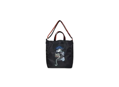 graniph x Ayako Ishiguro Cat Tongue Mushroom Nylon 2-Way Tote Bag "Black"