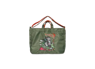 graniph x Ayako Ishiguro Biker Cat Nylon 2-Way Tote Bag "Khaki"