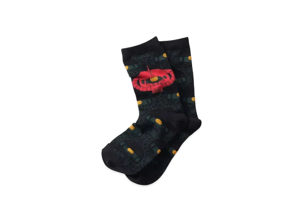 graniph x STRICT-G/Mobile Suit Gundam Zaku Pattern Middle Socks "Black"