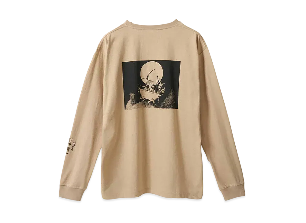 graniph x THE NIGHTMARE BEFORE CHRISTMAS Rock Shock Barrel Long Sleeve T-Shirt "Beige"