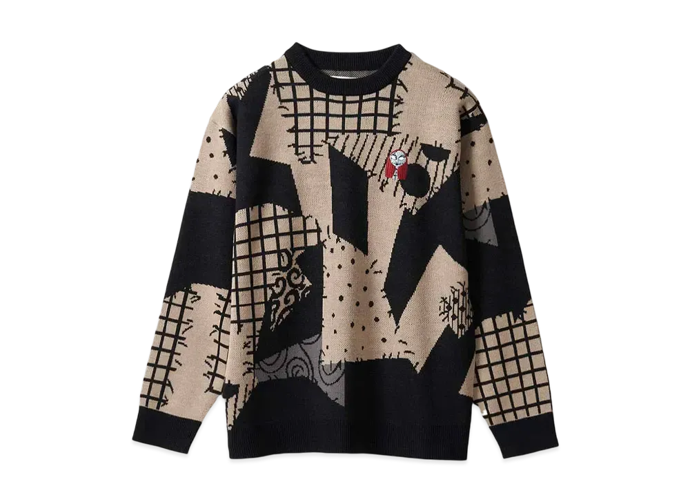 graniph x THE NIGHTMARE BEFORE CHRISTMAS Sally Washable Jacquard Knit "Black"