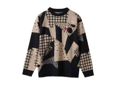 graniph x THE NIGHTMARE BEFORE CHRISTMAS Sally Washable Jacquard Knit "Black"