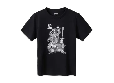 graniph x THE NIGHTMARE BEFORE CHRISTMAS Portrait Kids T-Shirts "Black"