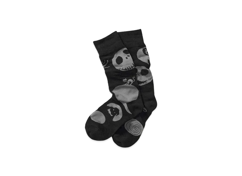 graniph x THE NIGHTMARE BEFORE CHRISTMAS Jack Skellington Pattern Long Socks "Black"