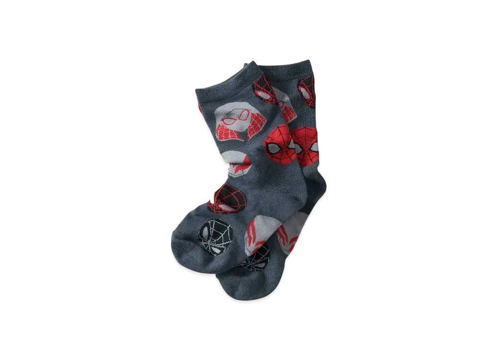 graniph x Spider Man Spidey Face Pattern Middle Socks "Gray"