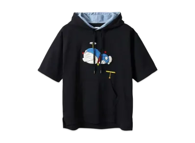 graniph x DORAEMON Secret Gadget Takecopter Mini Fleece Big Silhouette Short Sleeve Light Sweat Parka "Black"