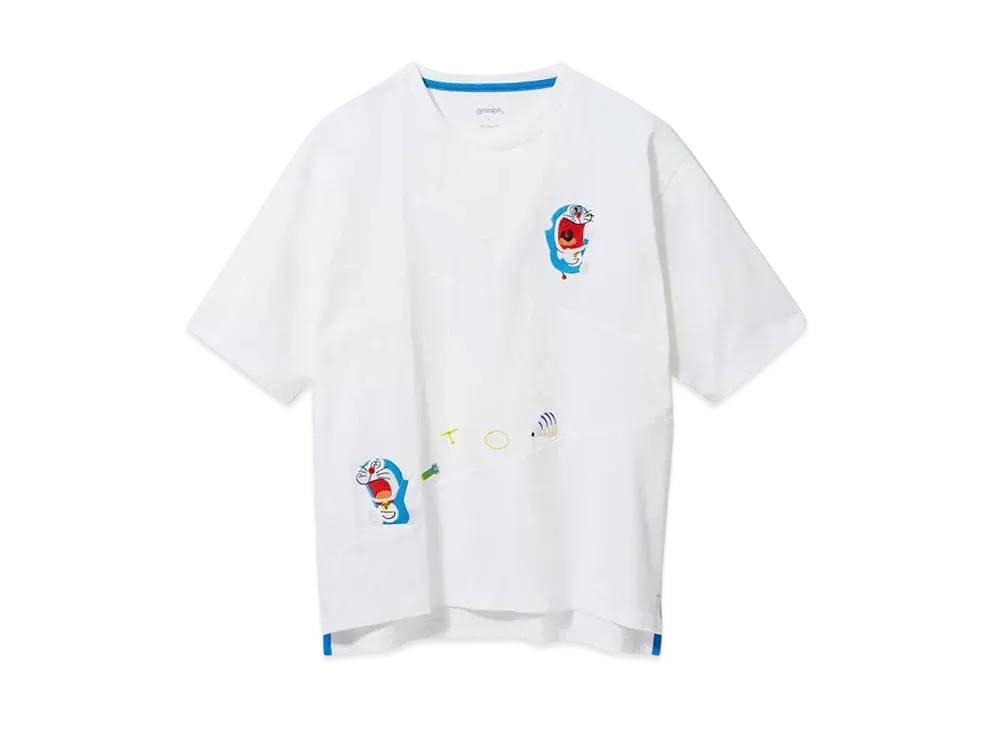 graniph x DORAEMON Panic Big Silhouette T-Shirt "White"