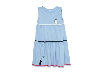graniph x Chiharu Sakazaki Java Sparrow & Penguin I Kids Tiered One Piece "Sky Blue"
