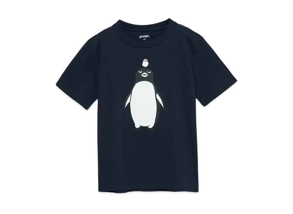 graniph x Chiharu Sakazaki Buncho & Penguin II Kids T-Shirt "Navy"