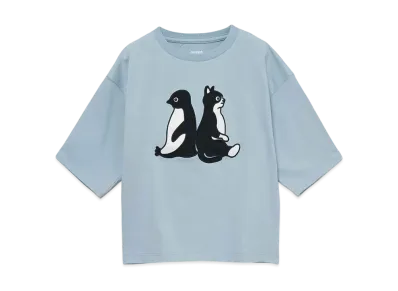 graniph x Chiharu Sakazaki Waiting For News Kids Big Silhouette T-Shirt "Blue"