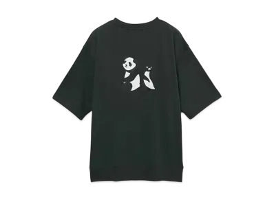 graniph x Chiharu Sakazaki Panda & Penguin Mini Fleece Big Silhouette Short Sleeve Sweat "Sumikuro"