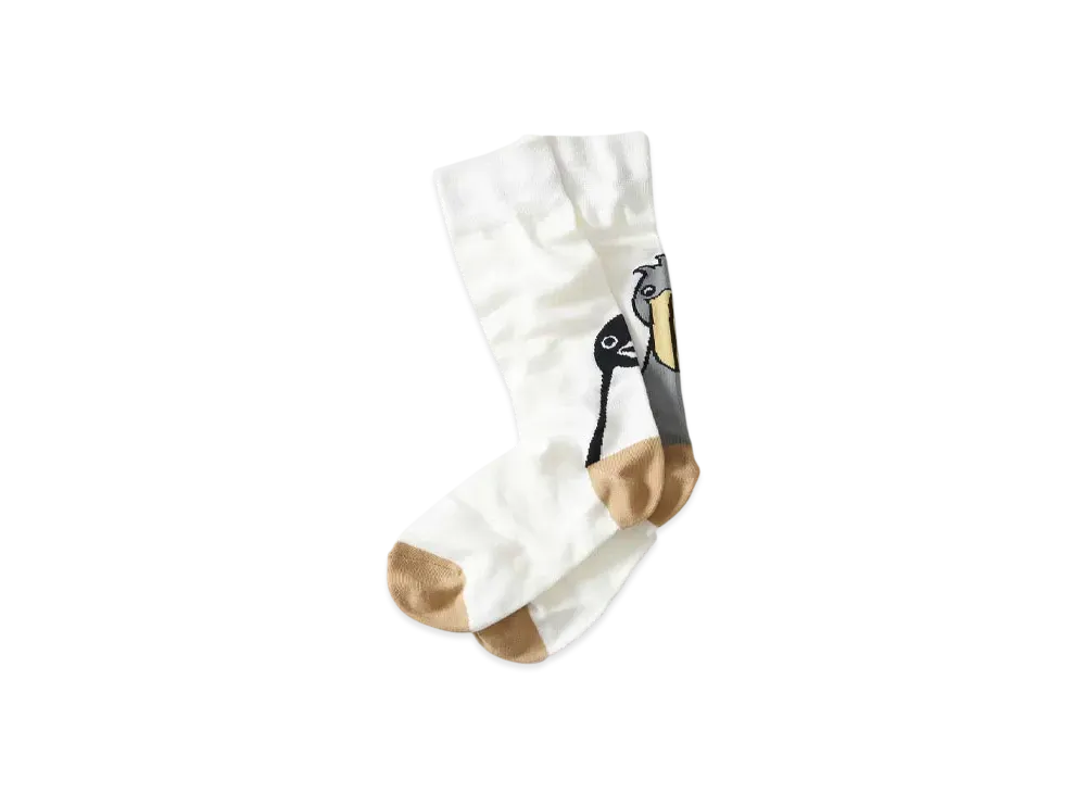 graniph x Chiharu Sakazaki Penguins & Shoebills Long Socks "White"