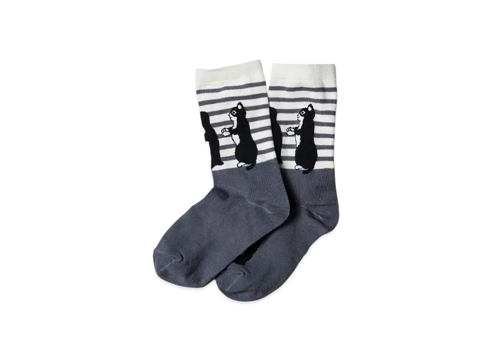 graniph x Chiharu Sakazaki Line Up Middle Socks "Gray"