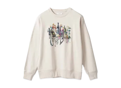 graniph x Tim Burton's Corpse Bride World Of The Dead Fleece Sweat "Ice Gray"