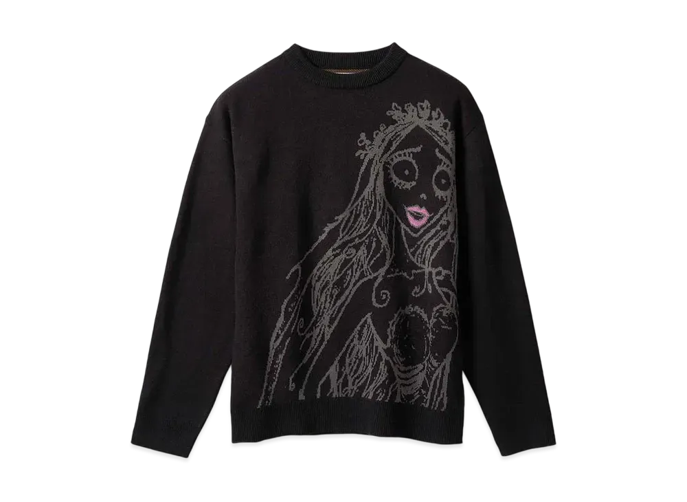 graniph x Tim Burton's Corpse Bride Corpse Bride Washable Jacquard Knit "Black"