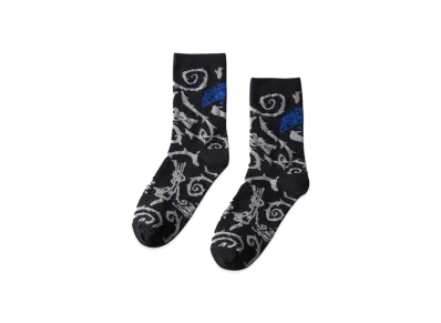 graniph x Tim Burton's Corpse Bride Ibara Middle Socks "Black"