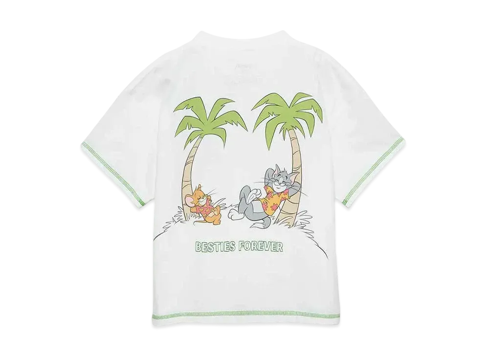 graniph x Tom and Jerry BESTIES FOREVER Kids Big T-Shirt "White"
