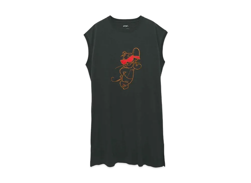 graniph x Tom and Jerry Sunglasses French Sleeve Cut And Sew One Piece "Sumikuro"