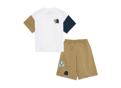graniph x Tom and Jerry Laughing Jerry & Tom Kids Dry Big T-shirt & Dry Short Pants Set "White"