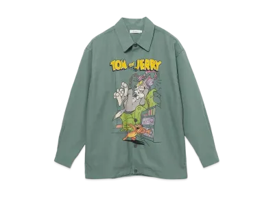 graniph x Tom and Jerry Headphones Big Silhouette Coach Shirt "Khaki"