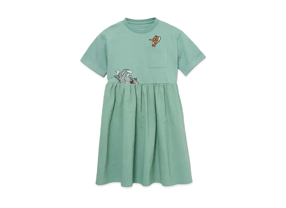 graniph x Tom and Jerry Fall Kids Docking One Piece "Khaki"