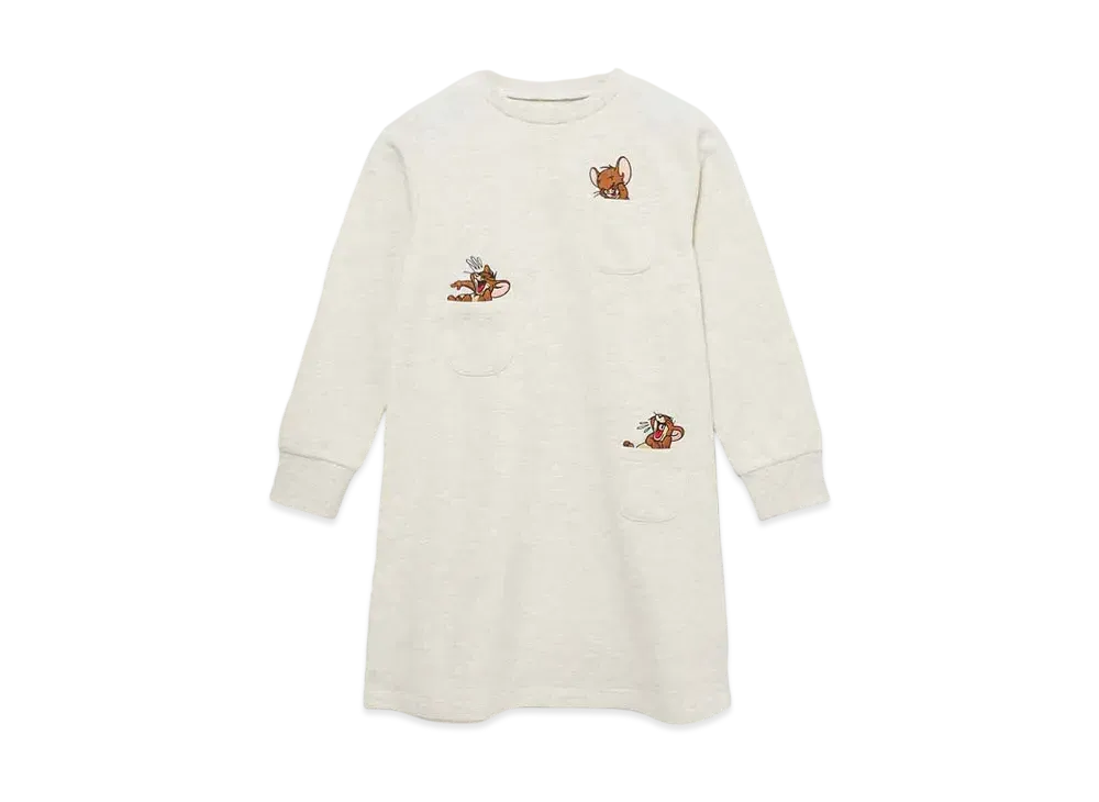 graniph x Tom and Jerry Laughing Jelly Kids Fleece Sweatshirt One Piece "Heather Natural"