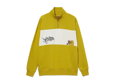 graniph x Tom and Jerry Chase 2 Fleece Half Zip Sweat "Mustard"