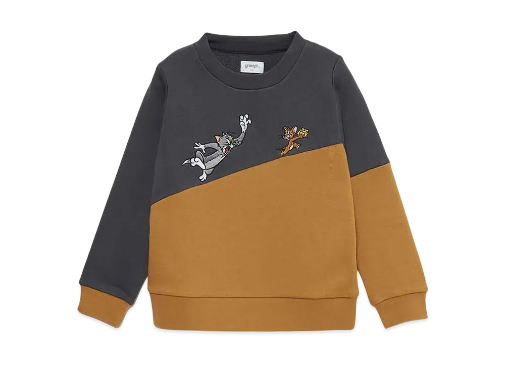 graniph x Tom and Jerry Chase 3 Kids Fleece Sweat "Sumikuro"