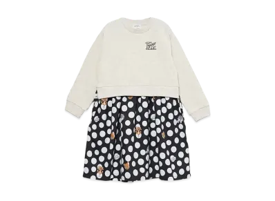 graniph x Tom and Jerry Dot Kids Fleece Layered One Piece "Beige"