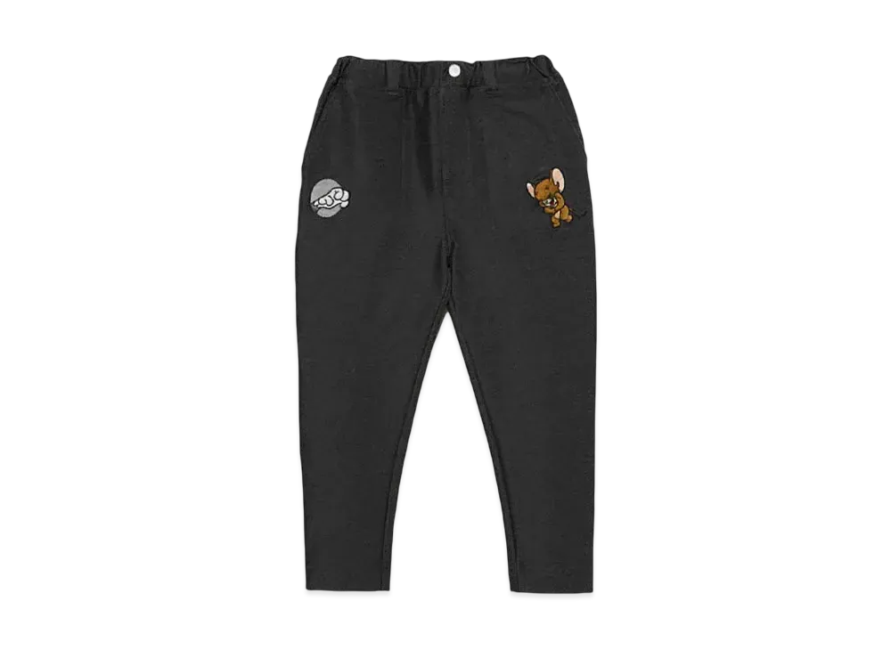 graniph x Tom and Jerry Laughing Jelly Kids Tapered Pants "Heather Black"