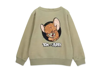 graniph x Tom and Jerry Laughing Jelly Kids Double Face Cardigan "Beige"