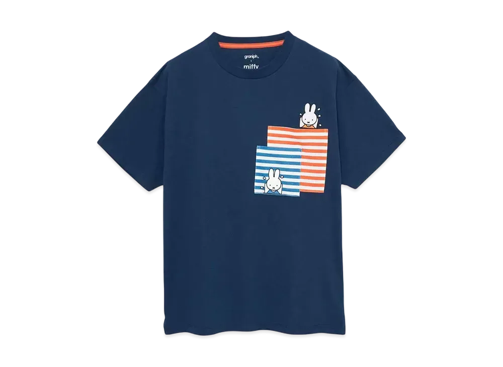 graniph x Miffy Swimming Big Silhouette T-Shirt "Navy"