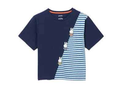 graniph x Miffy Border Compact T-Shirt "Navy"